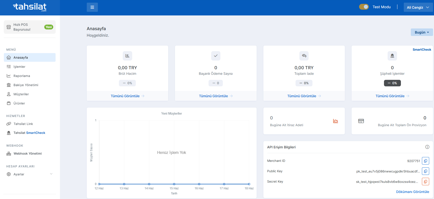 SmartCheck dolandırıcılık tespit paneli